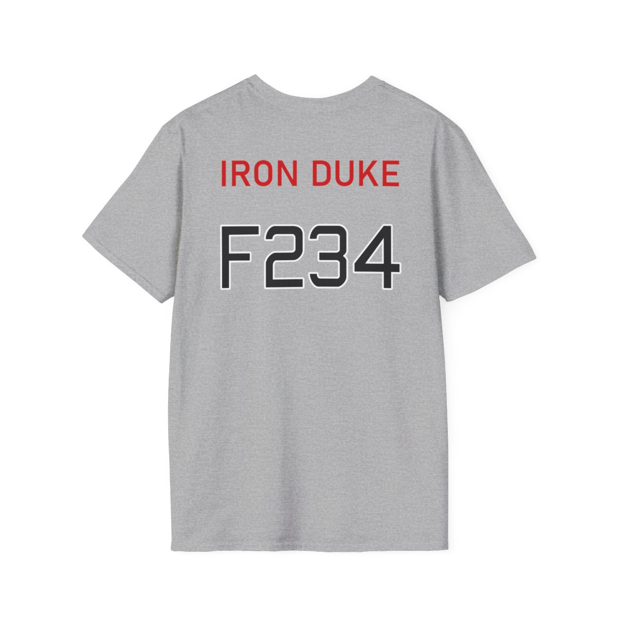 HMS Iron Duke T-shirt in grey, back view.
