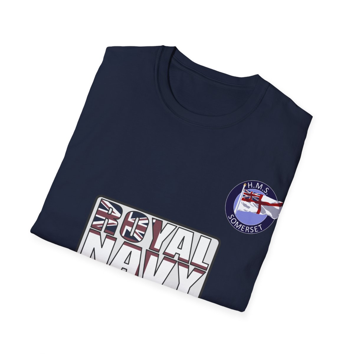 HMS Richmond T-shirt in navy blue, front view.